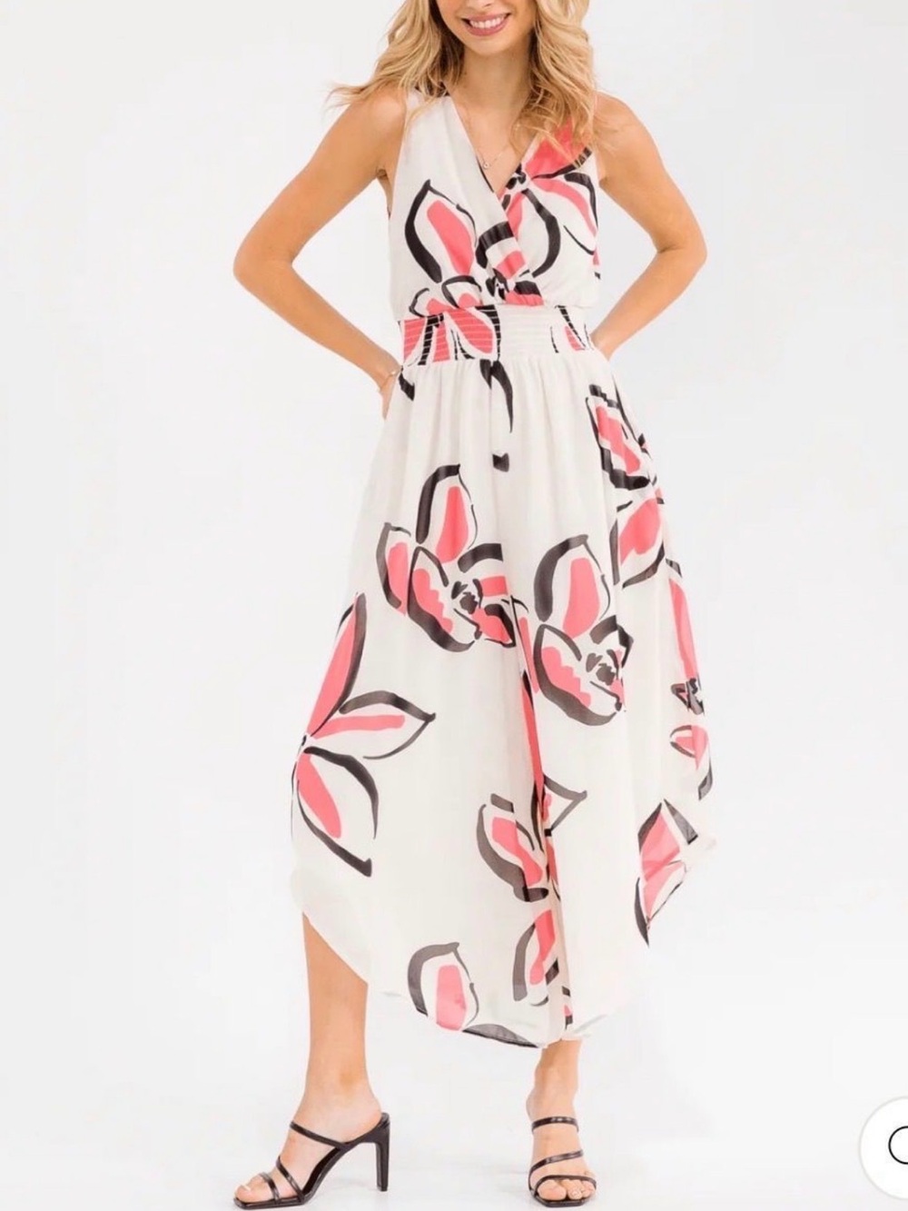 Sleeveless Pink Floral Jumpsuit